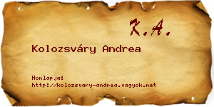 Kolozsváry Andrea névjegykártya