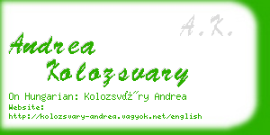 andrea kolozsvary business card